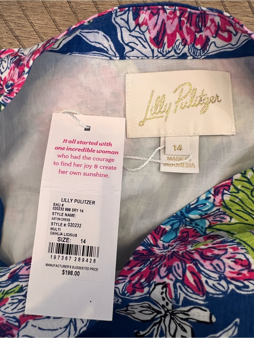 Lilly Pulitzer Axton Dress in Dahlia Licious - Size 14 - Picture 6 of 8